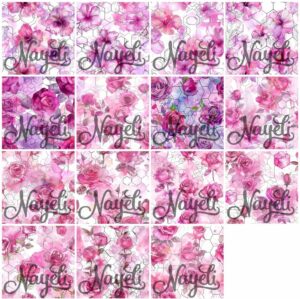 Hexagon Florals pink