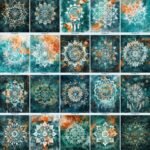 Dream Mandala orange and teal