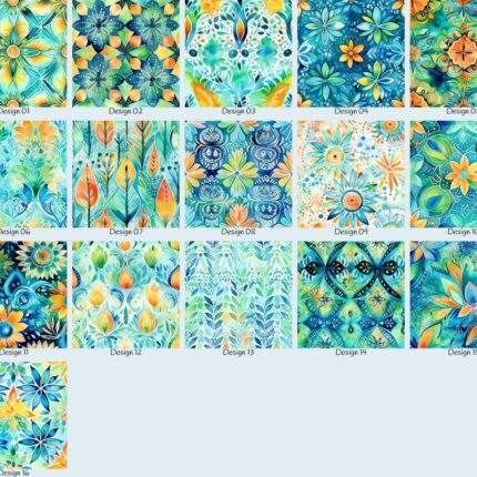 Batik grün gelb