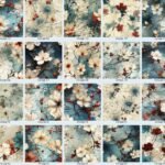 Spring Flowers vintage blue