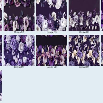 Floral Bouquets dark purple