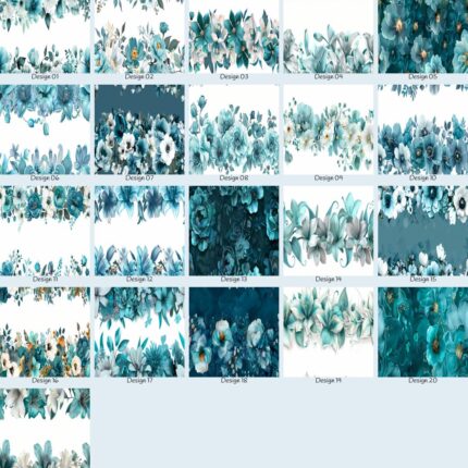 Floral Bouquets teal