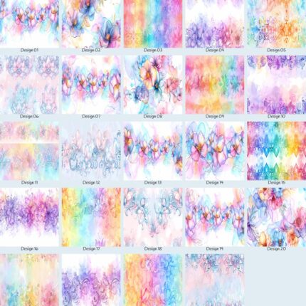 Floral Mandala Borders rainbow