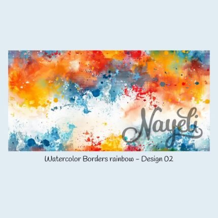 Watercolor Borders rainbow