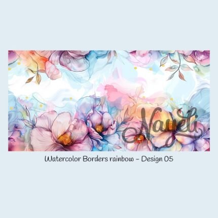 Watercolor Borders rainbow
