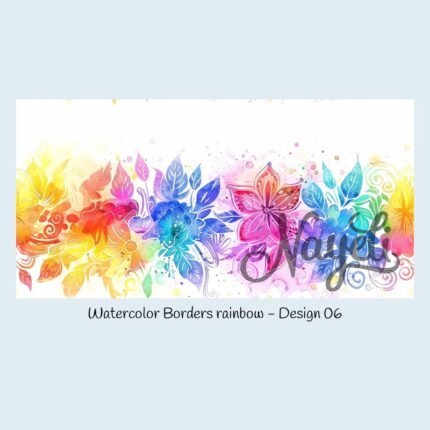 Watercolor Borders rainbow