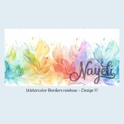 Watercolor Borders rainbow