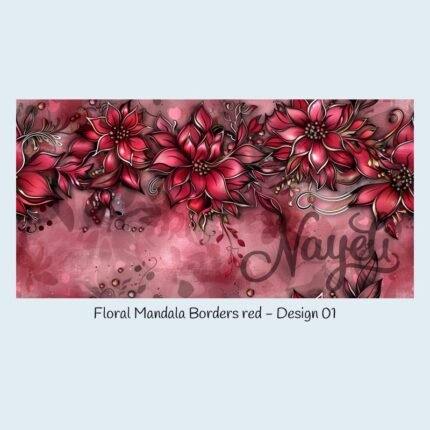 Floral Mandala Borders red