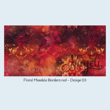 Floral Mandala Borders red