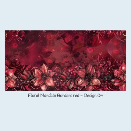 Floral Mandala Borders red