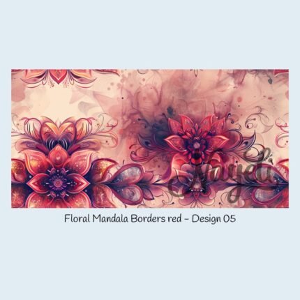 Floral Mandala Borders red