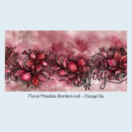 Floral Mandala Borders red