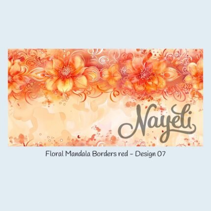 Floral Mandala Borders red