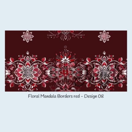 Floral Mandala Borders red