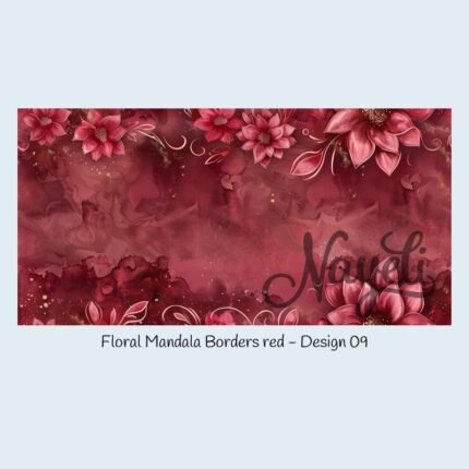 Floral Mandala Borders red