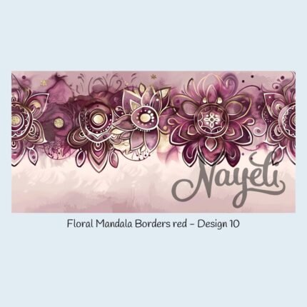 Floral Mandala Borders red