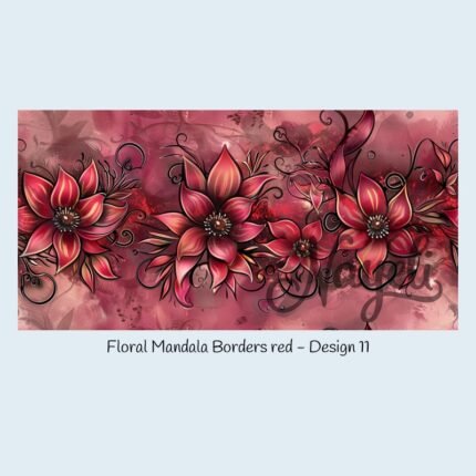 Floral Mandala Borders red