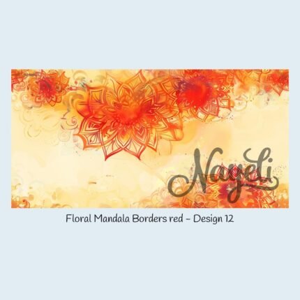 Floral Mandala Borders red