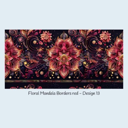 Floral Mandala Borders red