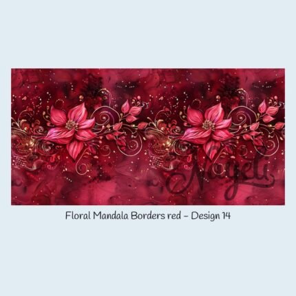 Floral Mandala Borders red