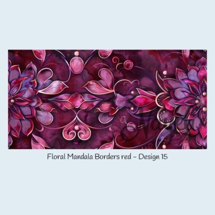 Floral Mandala Borders red