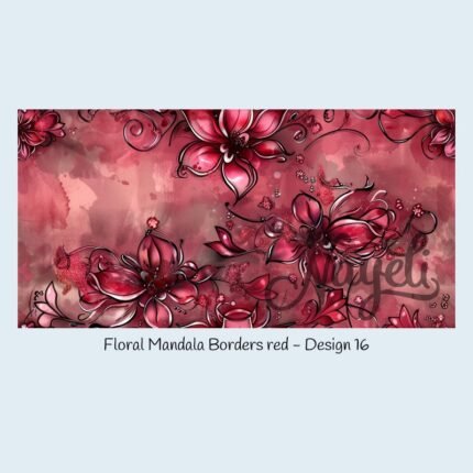 Floral Mandala Borders red