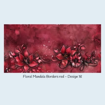 Floral Mandala Borders red