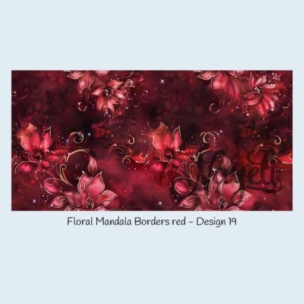 Floral Mandala Borders red