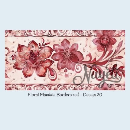 Floral Mandala Borders red
