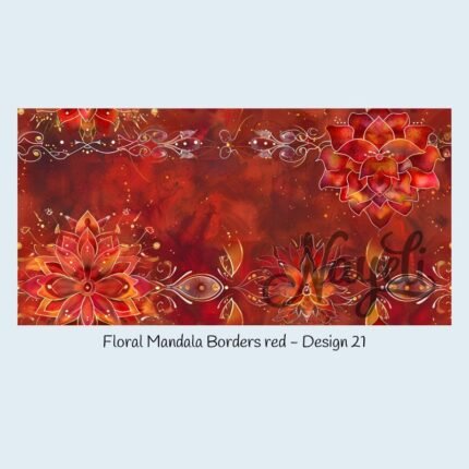 Floral Mandala Borders red