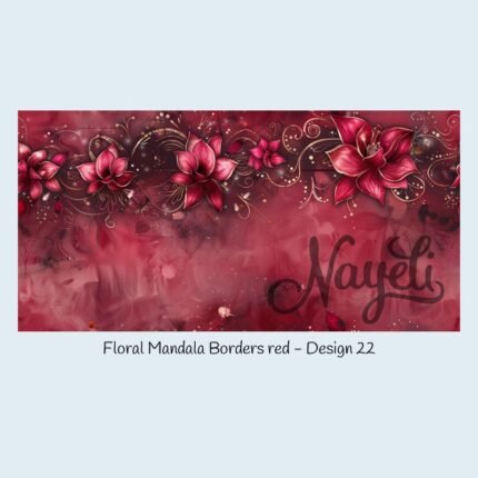 Floral Mandala Borders red