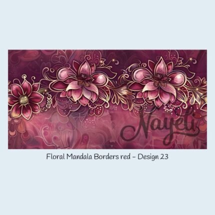 Floral Mandala Borders red