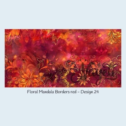 Floral Mandala Borders red