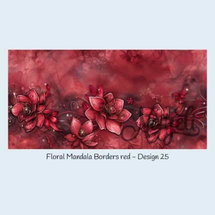 Floral Mandala Borders red