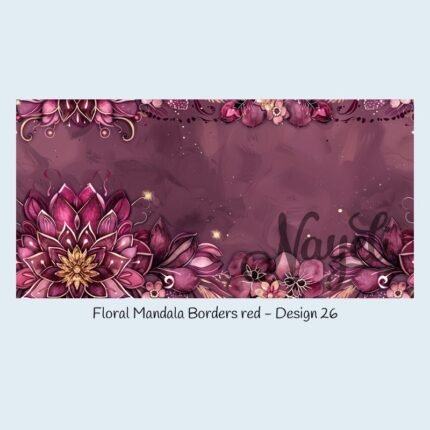 Floral Mandala Borders red