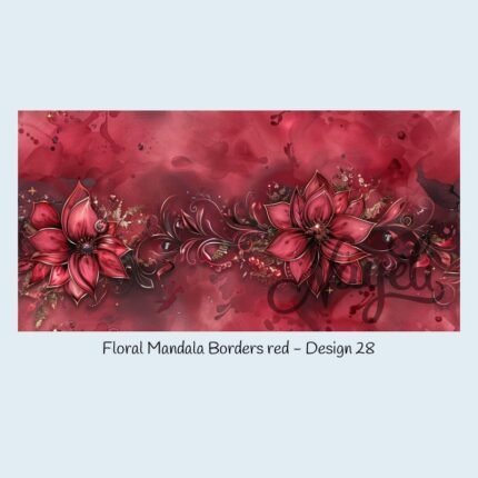 Floral Mandala Borders red