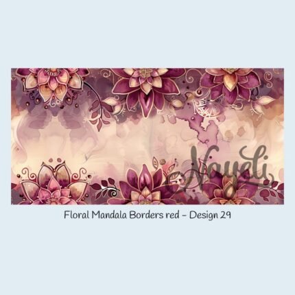 Floral Mandala Borders red