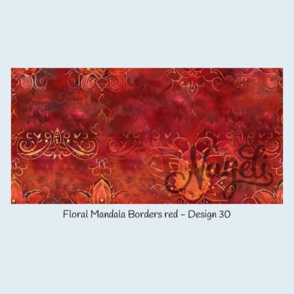 Floral Mandala Borders red
