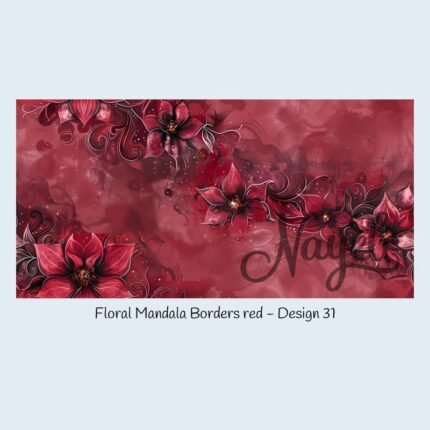 Floral Mandala Borders red
