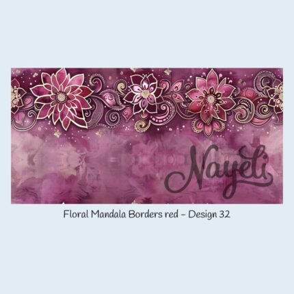 Floral Mandala Borders red