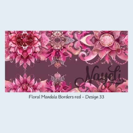 Floral Mandala Borders red