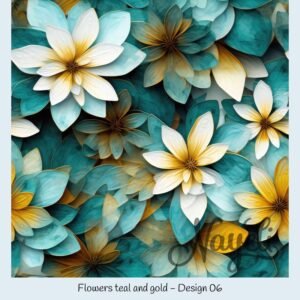 Flowers teal and gold – Bild 7