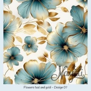 Flowers teal and gold – Bild 8