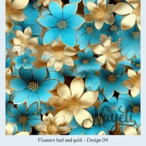 Flowers teal and gold – Bild 10