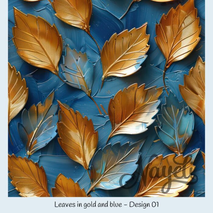 Leaves in gold and blue – Bild 2