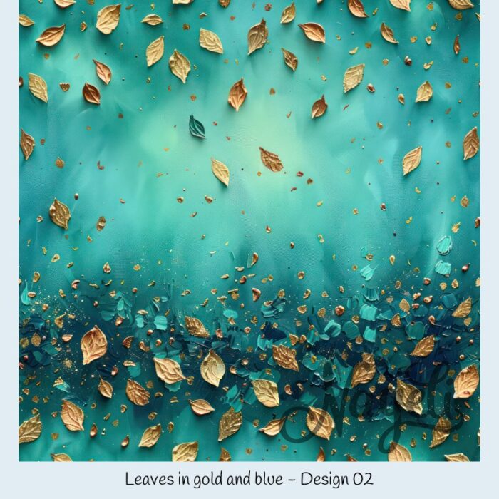 Leaves in gold and blue – Bild 3