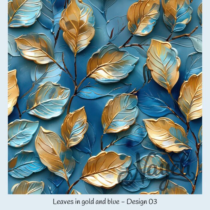 Leaves in gold and blue – Bild 4