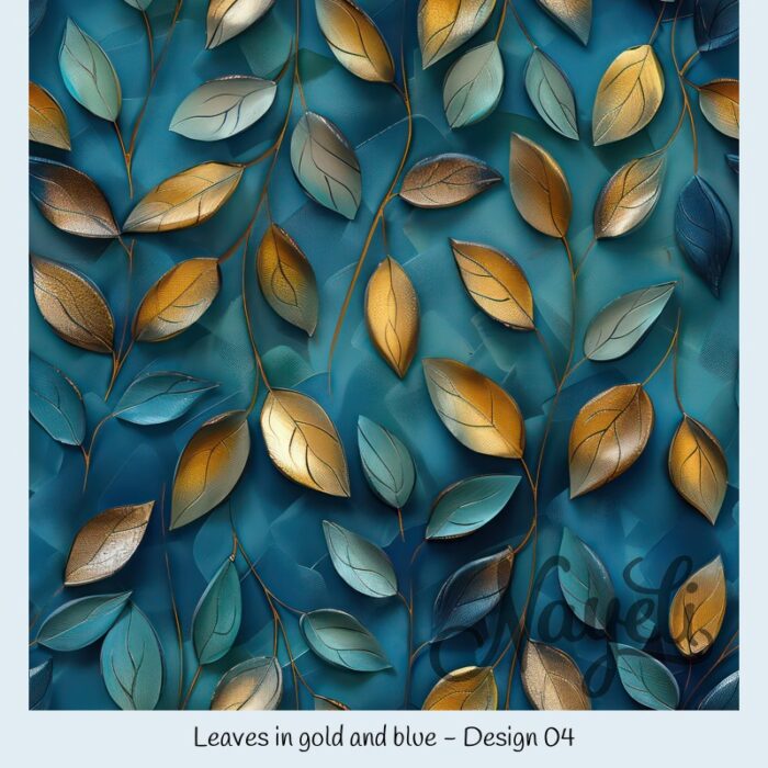 Leaves in gold and blue – Bild 5