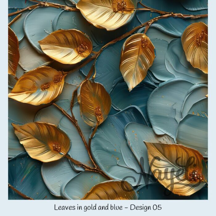 Leaves in gold and blue – Bild 6