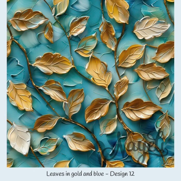 Leaves in gold and blue – Bild 13